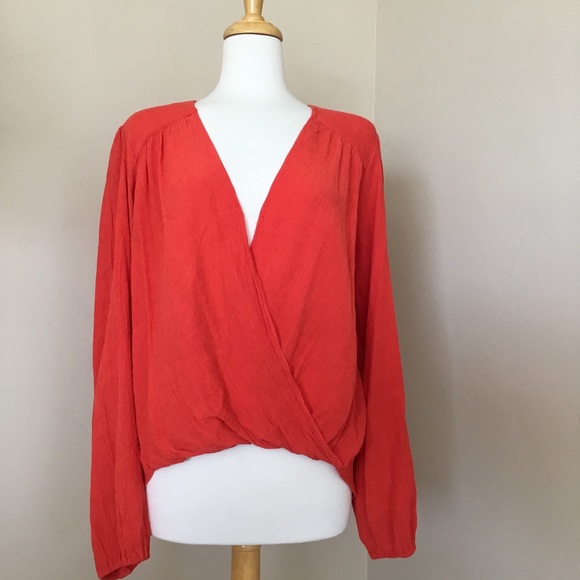 Free People “Check On It” Wrap Top Size L - Picture 1 of 9